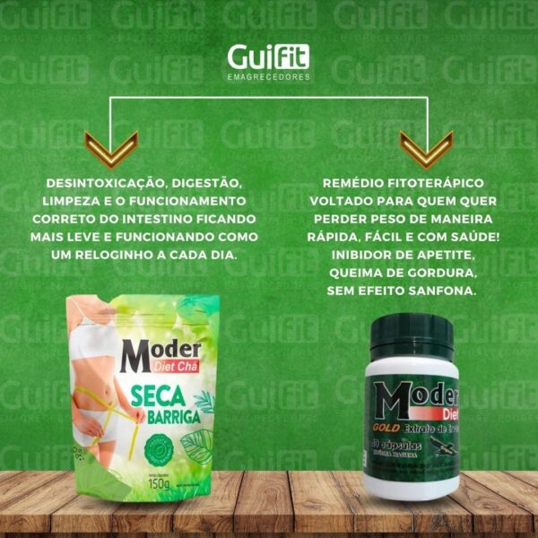 COMBO - Chá Seca Barriga + 01 Frasco do Moder Gold